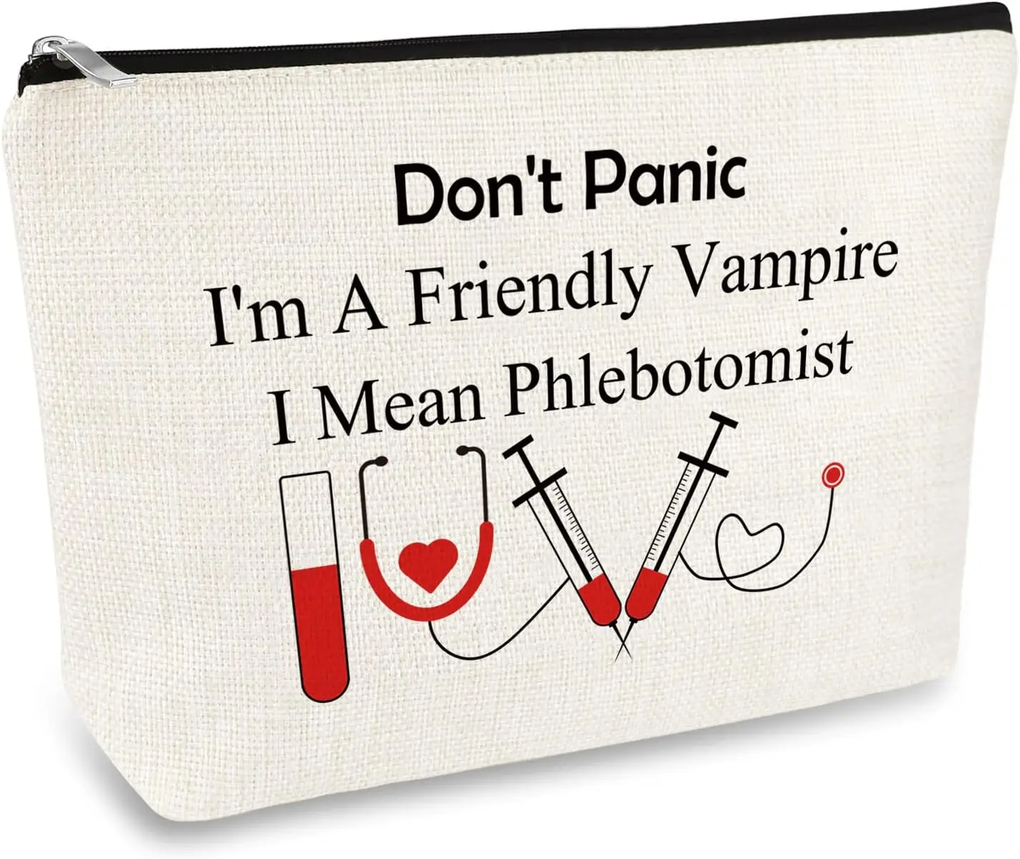 Funny Nurses Makeup Bag Gift Phlebotomist Gifts Phlebotomy Nurse Gifts Cosmetic Bag Pouch for Women Nurses' Day Birthday Gift