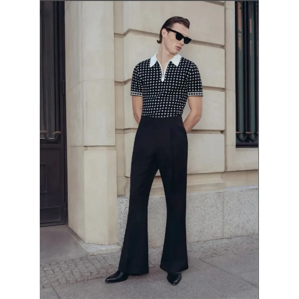 

Классический черный костюм, брюки, высокое качество, пуговицы, потайная молния, мужской костюм на заказ, цельный деловой брюки для торжественных случаев