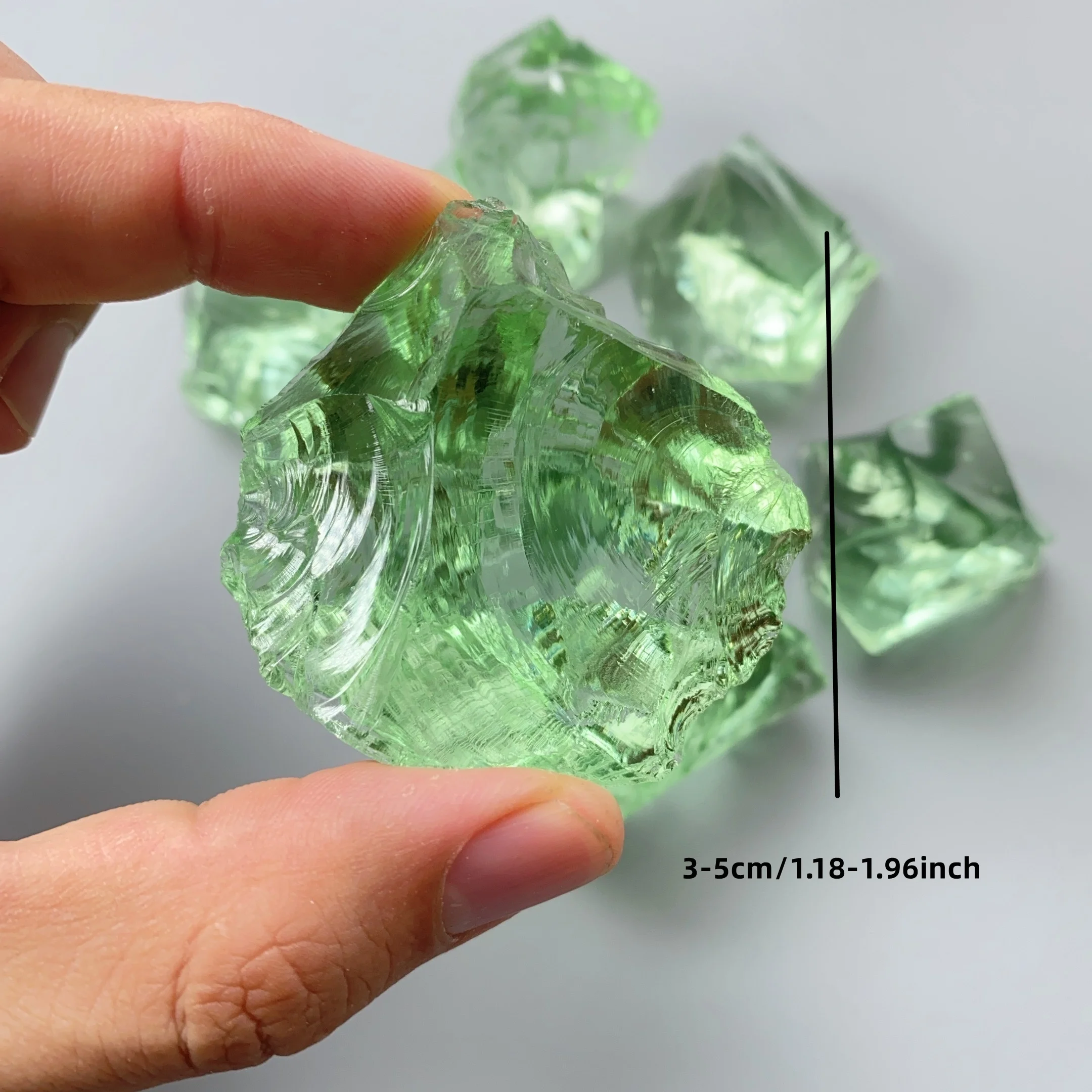 40g/100g/200g Light green smelted quartz Crystal, Light green glass raw stone, can be used for interior decoration aromatherapy