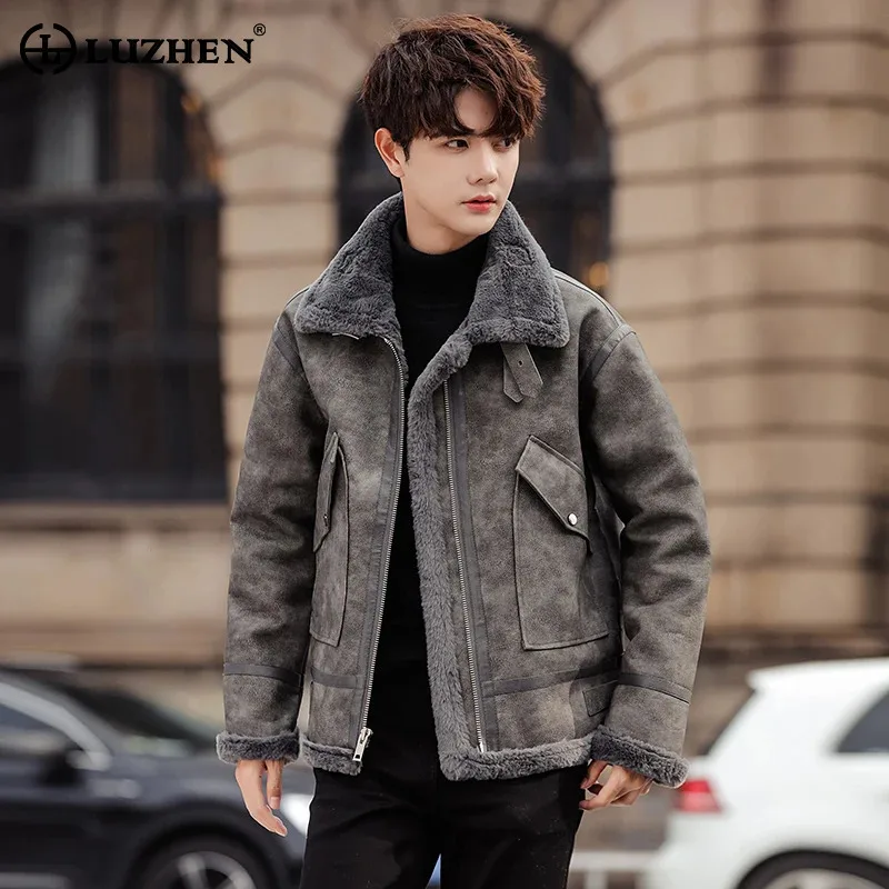 

LUZHEN Одежда Легкая Роскошная Ретро Повседневная Новая Утолщенная Флисовая Верхняя Одежда Оригинальное Красивое Американское Мужское Хлопковое Пальто JY4663