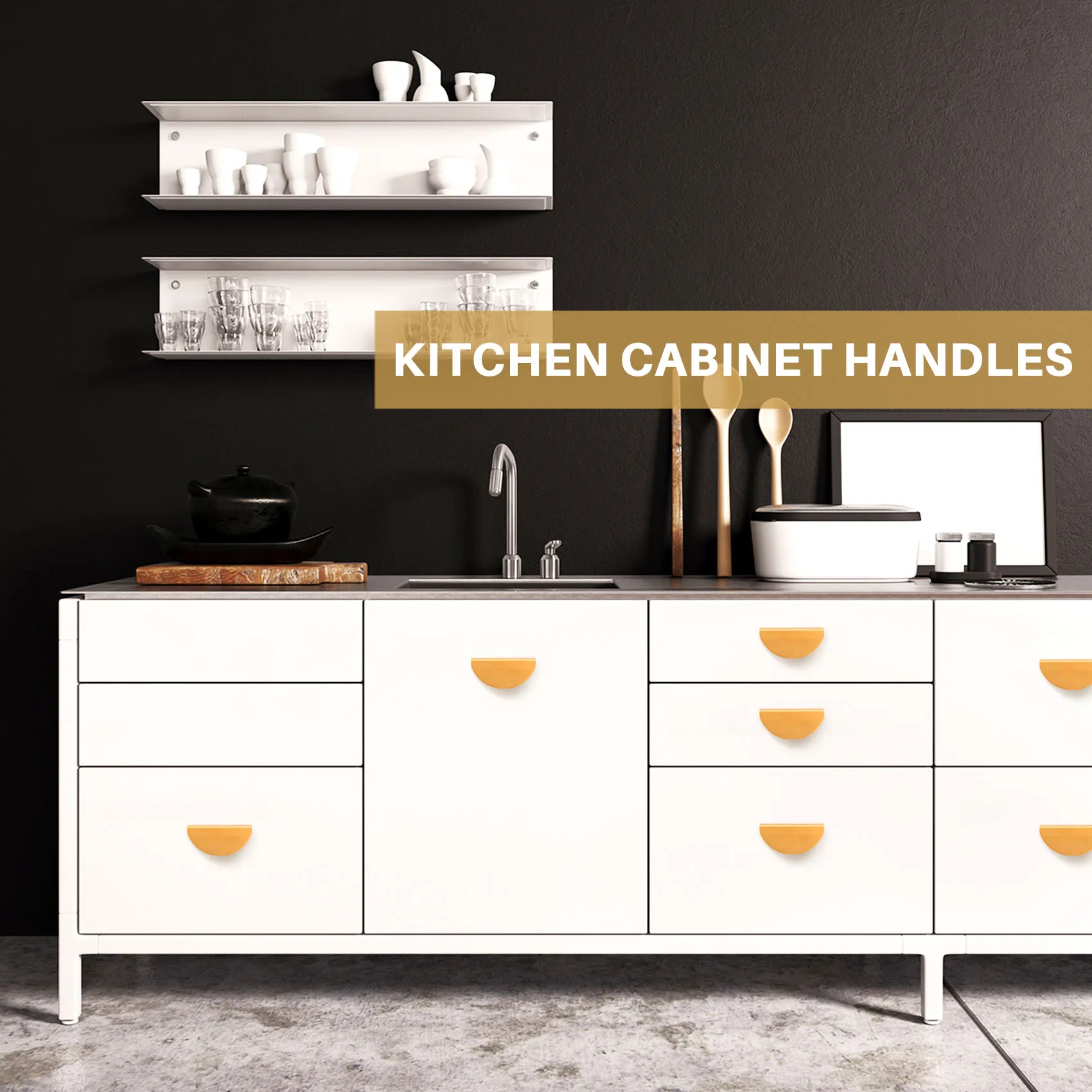 ABZV-8Pack Champagne Gouden Lade Trekt, 2,5 Inch Halve Maan Kast Lade Trekt Keuken Handgrepen, Moderne Kast Hardware Trekt