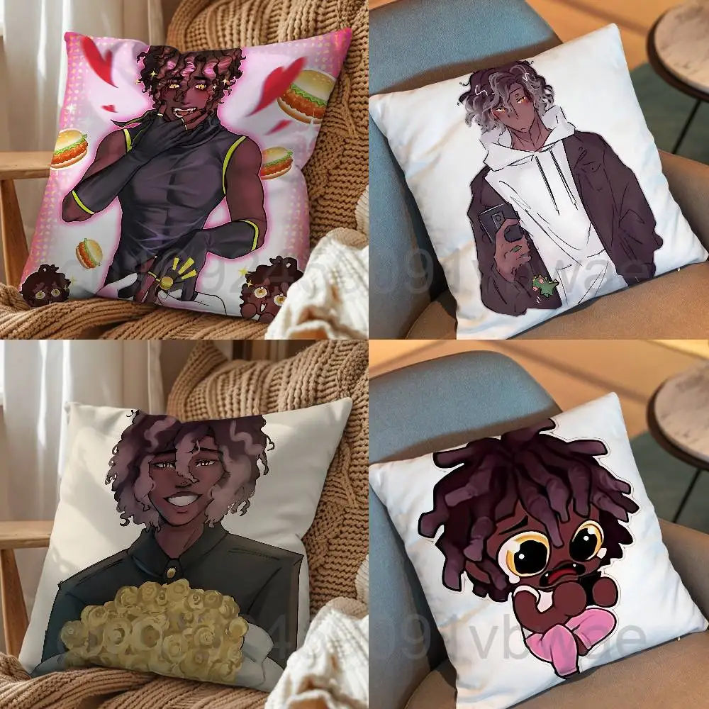 

Love-addicted hacker Micah Yujin Pillow Case Anti-dustmite Pillowcase Invisible zipper silky short plush Sofa cushion cover