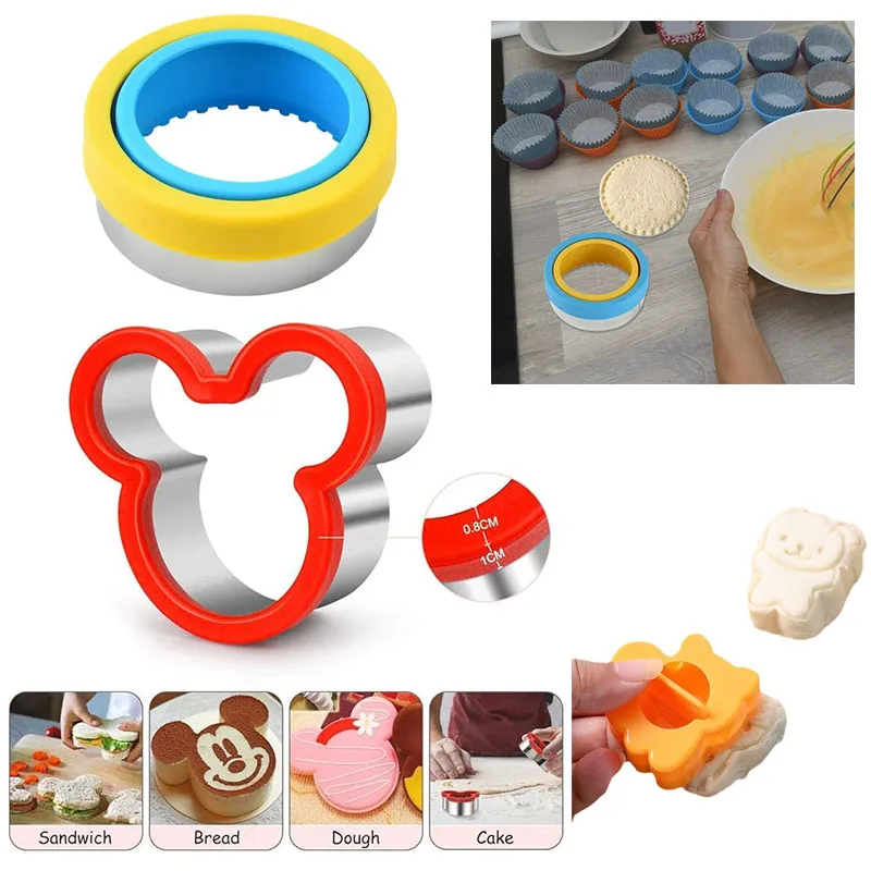 Cute Sandwich Bread Cutters for Kids Fun Shapes Cookie Cutter Animal Heart DIY Food Molds Cartoon Crust Remover for Bento