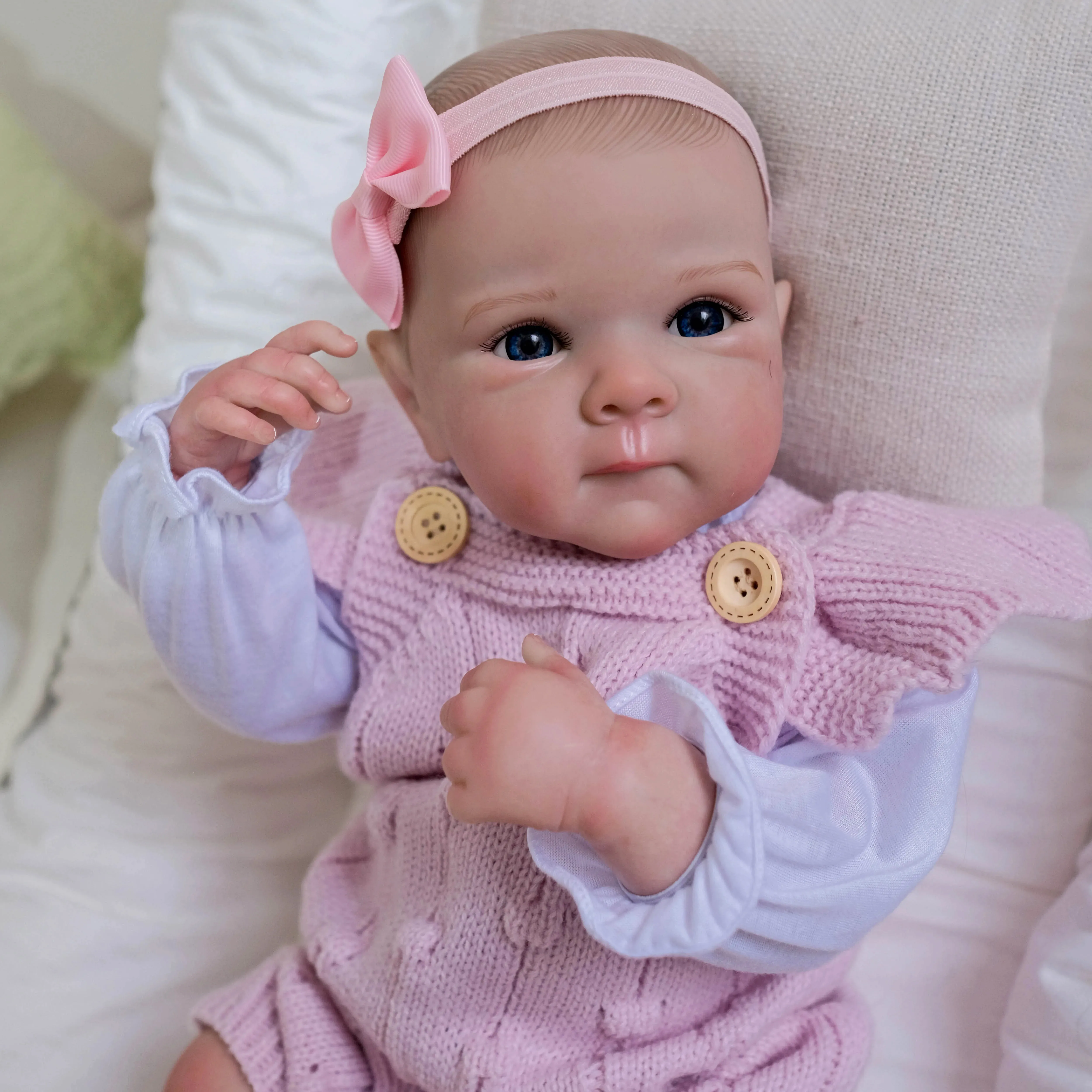 

19inch Bettie Reborn Baby Doll Full Body Vinyl Newborn Doll Hand-Detailed Paint with 3D look Visible Veins