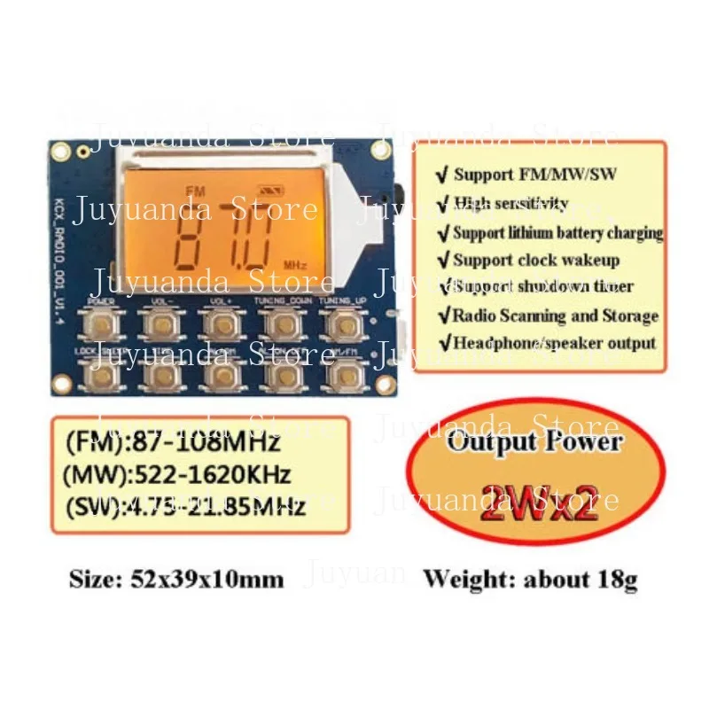New FM MW SW Full Band Digital Display Clock Radio Module Short Wave Medium Wave GS321