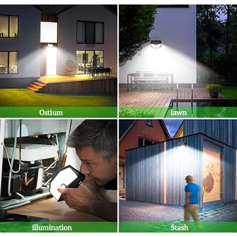 Solar Flood Lights Outdoor Waterproof Led Decor Premium Solar Wall Light Power Security Pathway Back Yard Wall Light