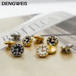 Round Gold Metal Buttons for Clothing Shirts Small Cuff Women Blouse Sewing Buttons Accessories  Needlework DIY Handmade 10pcs