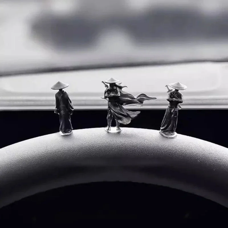 6-piece set/kit Chinese Warrior Miniature Statues Miniature Models Bedroom Decorations Vintage Antique Cartoony Warrior