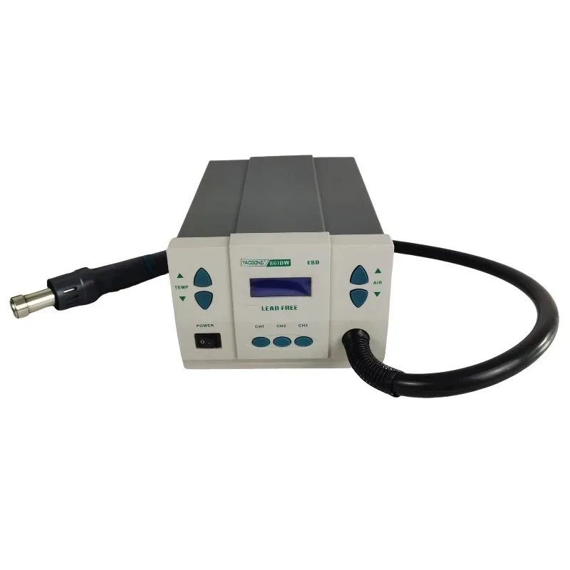 【2026】محطة إعادة تشغيل الهواء الساخن الرقمية 110 فولت/220 فولت 1000 وات مع شاشة عرض، حرارة سريعة لحام YAOGONG 861DW