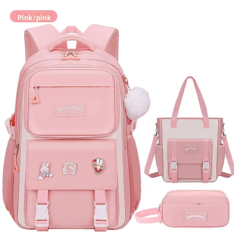 Cute School Bag for Little Girls Primary Student Double Shoulder Backpack after Class Tutoring Institution Waterproof Nylon