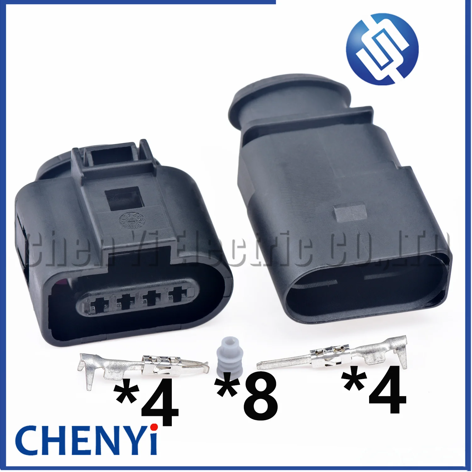 2 sets 4 Pin 1.5mm male or female auto coil Extension adapter electrical wire connector horn plug 1J0973804 1J0973704