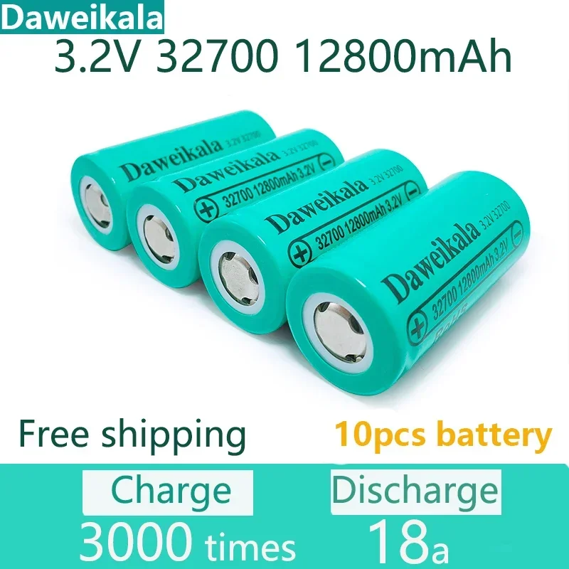 

10pcs100% Original 32700 12800mAh 3.2V Lifepo4 Rechargeable Battery Professional Lithium Iron Phosphate Power Battery with Screw