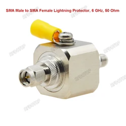 SMA Type Coaxial Lightning Arrester SMA Male to SMA Female 6GHz 50 Ohm Lightning Protector with 90V Gas Tube Surge Arrester