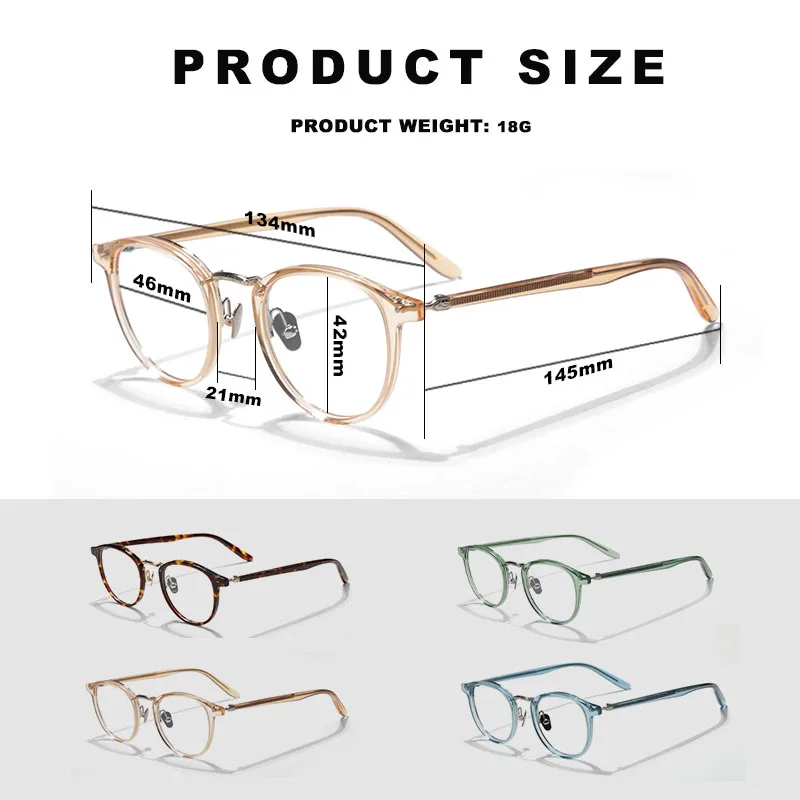 Tortoise-shell acetate fashion frame Top quality round frame Y-YP Ladies designer handmade presbyopia myopia optical glasses