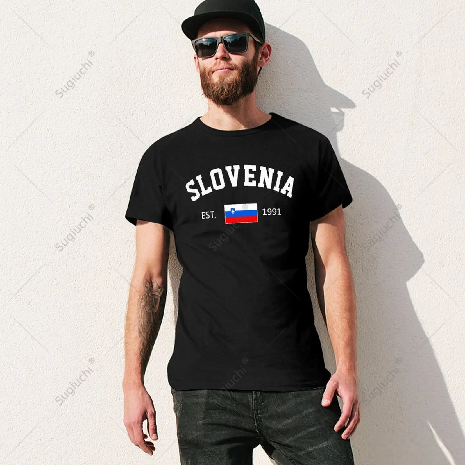 Unisex Men Slovenia EST.1991 Independence Day Tshirt Tees T Shirts Women Boys 100% Cotton T-Shirt