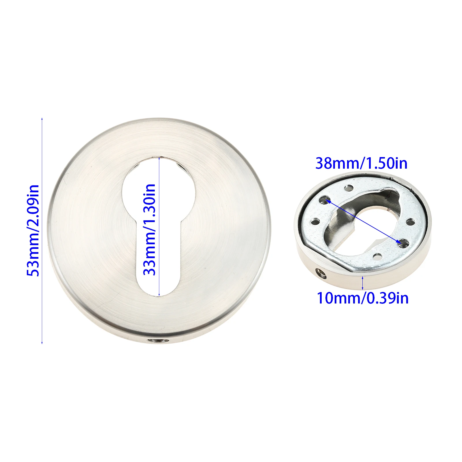 1Pc 53*10mm Round Stainless Steel Door Keyhole Cover For European Standard Locks Keyhole Decorative Corrosion Resistance