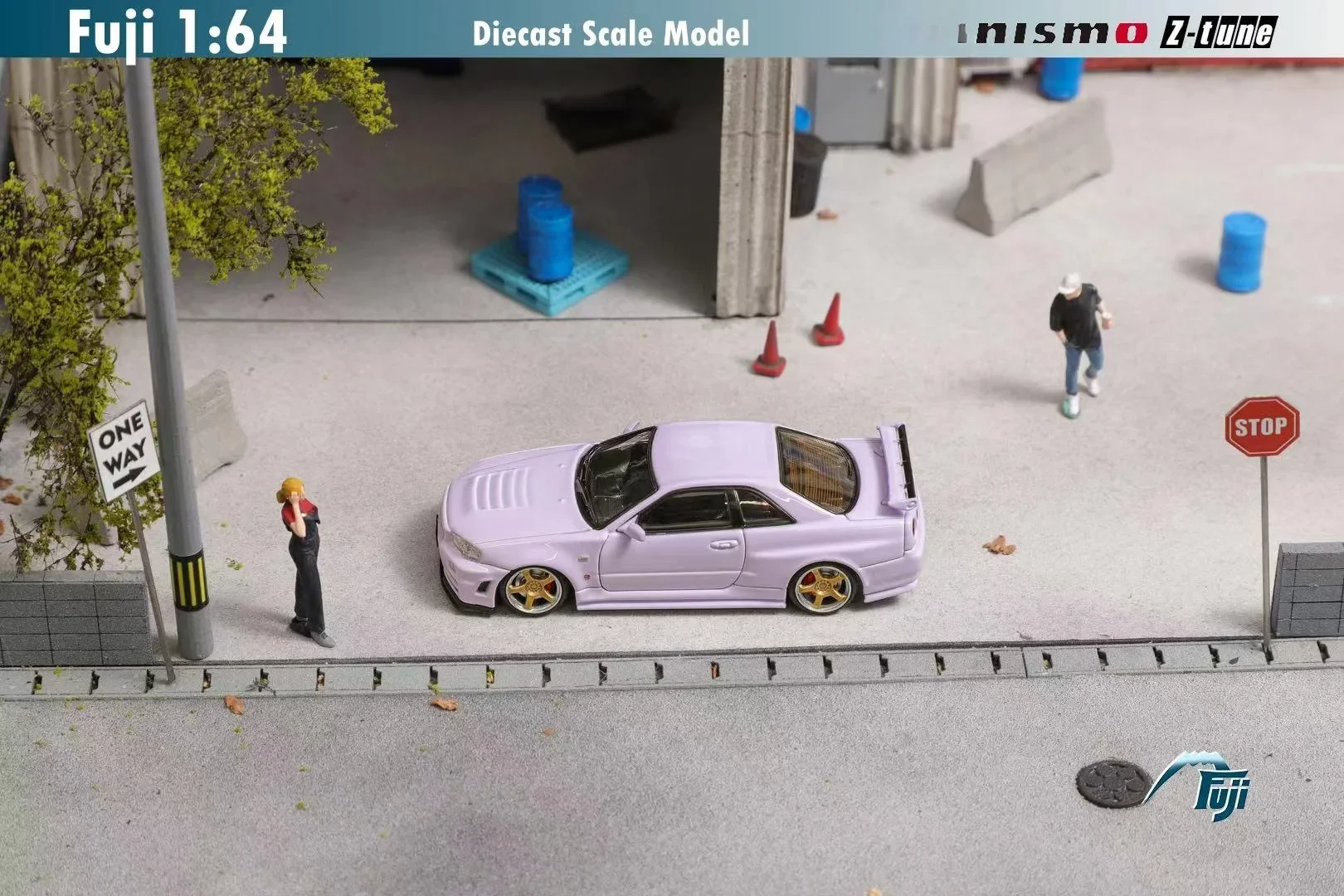 FUJI 1:64 R34 Nismo Z-Tune Light Lavender Diecast Model Car