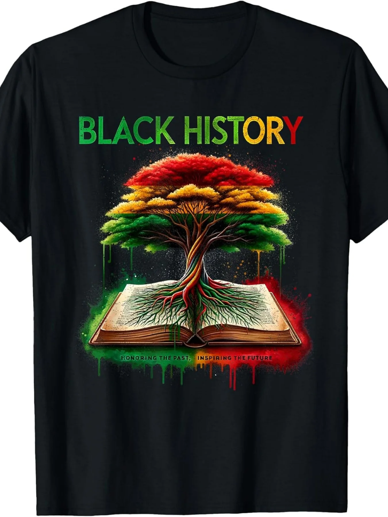 Black history inspires the future, African American history-themed T-shirt.jpg Men's and women's identical 2025 summer