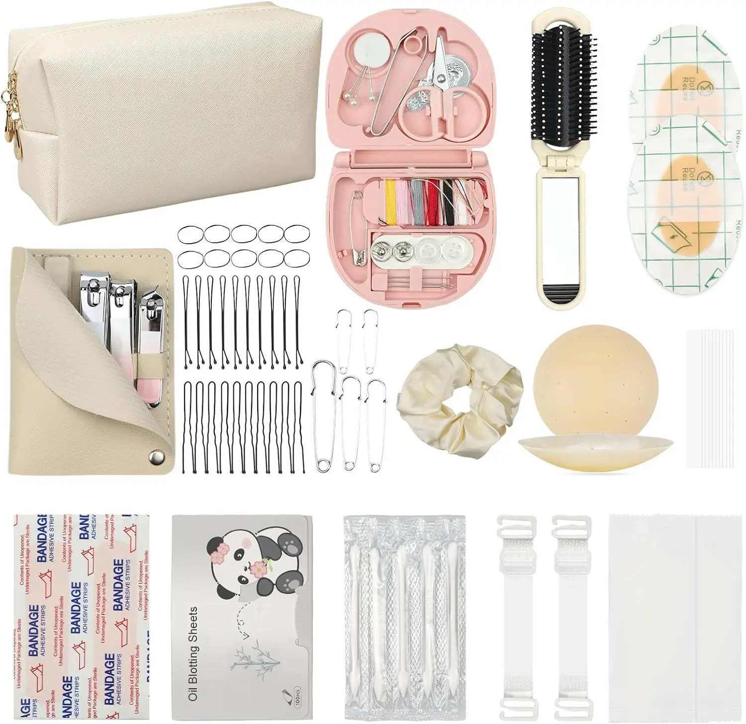 

Bridal Emergency Kit for Wedding Day, 60+ Wedding Essentials Survival Set for Team Bride, Portable Travel Set with Makeup Bag