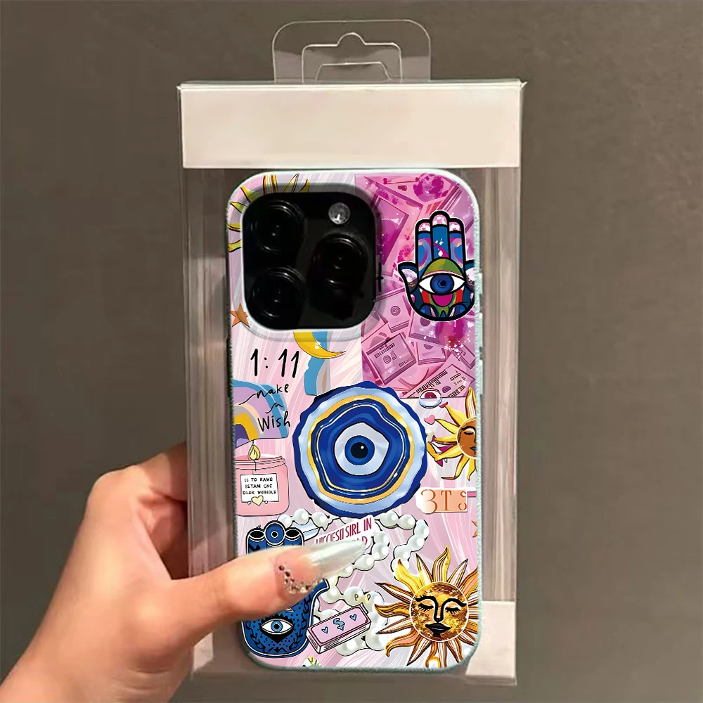 Mystical Sun Moon Hamsa Collage Unique Phone Case Cool Girl For iPhone 17 16 15 18 14 13 12 11 Pro Max Plus Air Soft TPU Case
