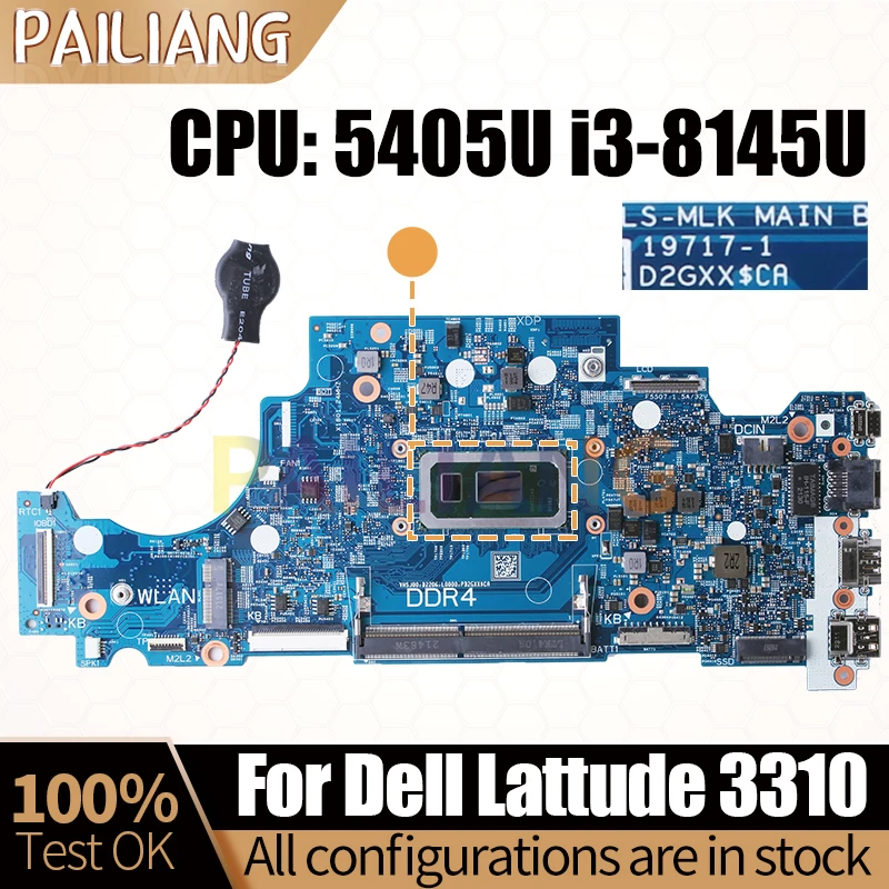 

For Dell Lattude 3310 Notebook Mainboard Laptop 19717-1 06D967 06D915 06C776 5405U i3-8145U Motherboard Full Tested