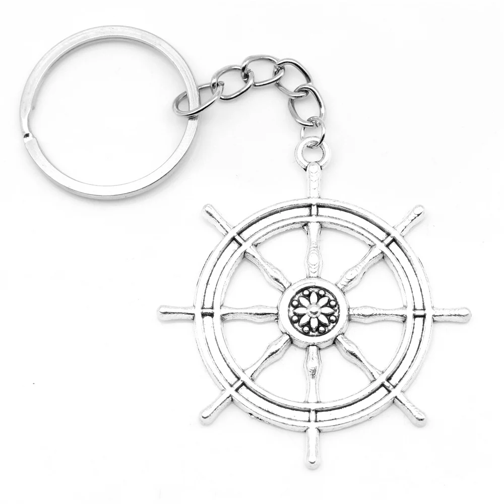 1 Piece Rudder Key Chain Charms Jewellery Making Supplies 49x53mm