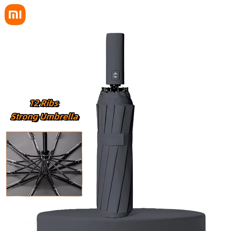 Xiaomi-Monochromatic Automatic Umbrella, Light, Collapsible, Large Size, Outdoor, Waterproof, Sun-proof, UV Protection, 12 Bone