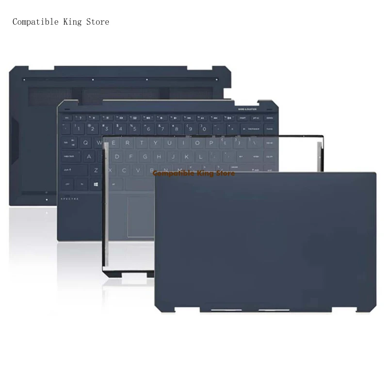 L+For HP Spectre X360 13-AW TPN-Q225 LCD Back Cover Palmrest Bottom Case Shell
