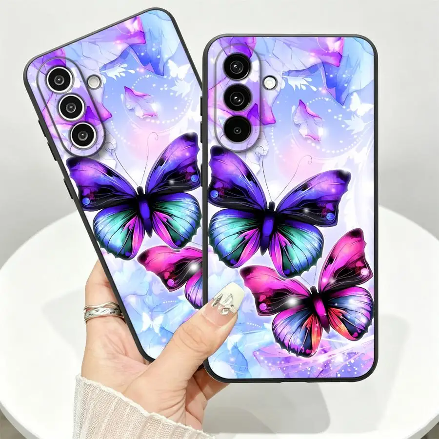 Purple Iridescent Butterfly Phone Cover Case for Samsung Galaxy A57 A06 A37 A73 A51 A25 A16 A05 A55 A23 A15 A53 A17 A13 A12 A70