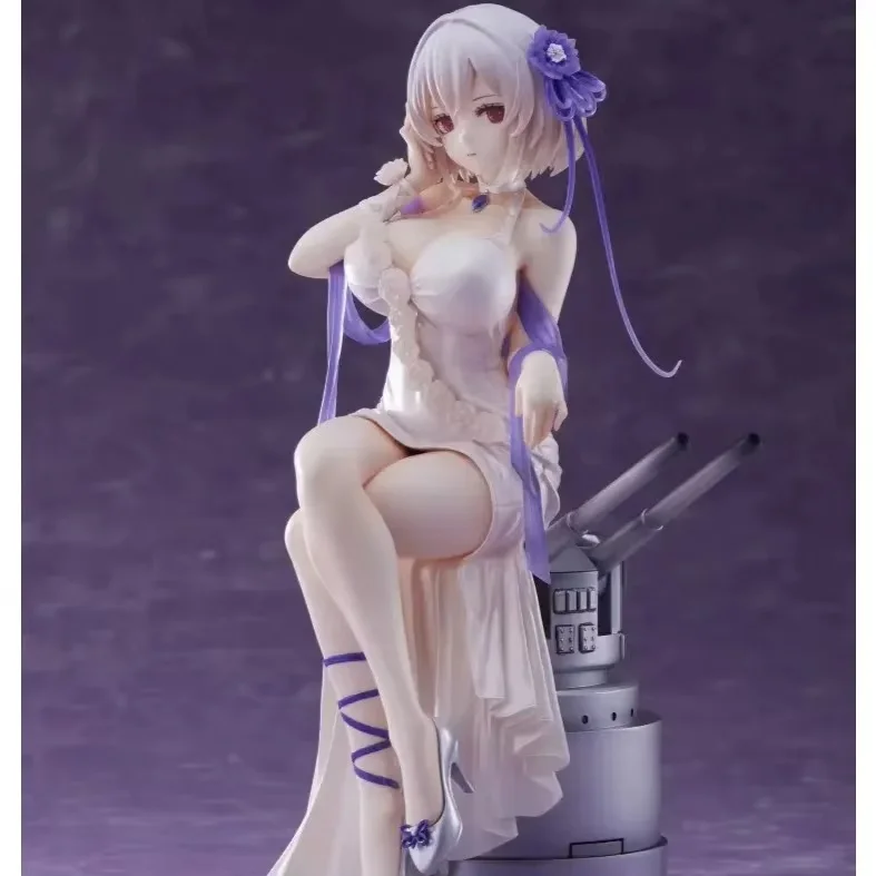 

Azur Lane Sirius Hand-Made Model Ship Action Figure Pure White Rosever Face-Changing Sitting Dress Collectible Toy for Fans