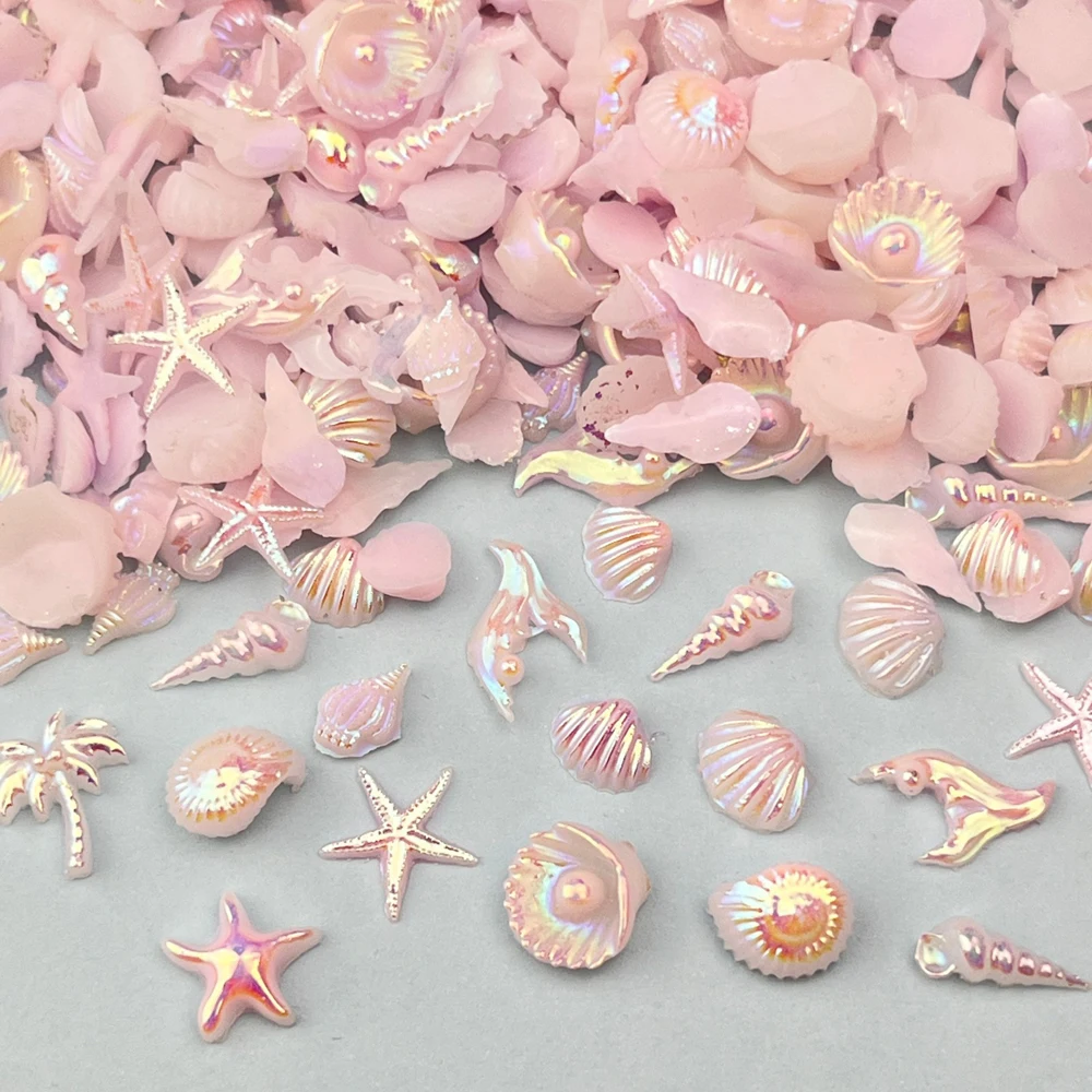 30pcs Mixed Summer Beach Nail - Resin Art Beach Theme ulasan dan harga