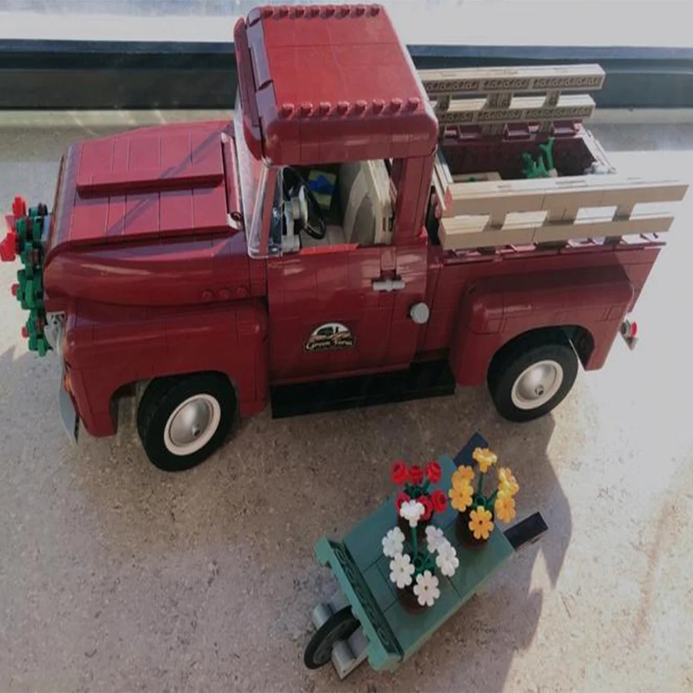 Ensemble de blocs de construction de camionnette 1677 pièces, modèle de voiture rétro, cadeau de vacances haut de gamme pour les fans et les adultes