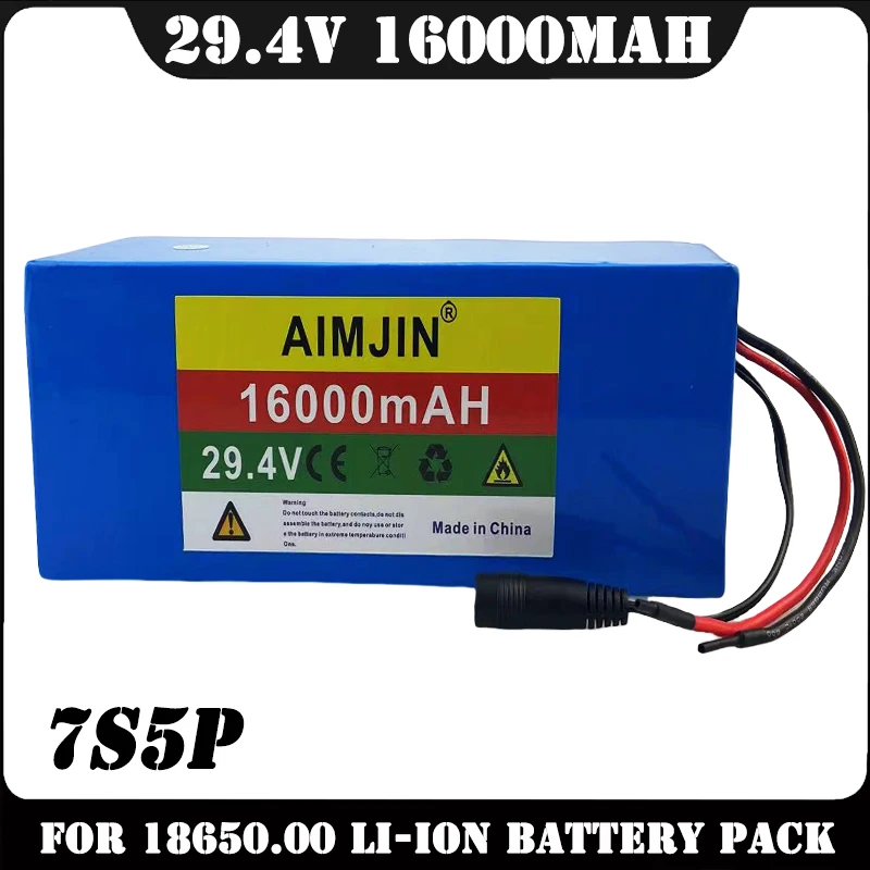 

NEW High quality 7S5P 24V 16Ah battery 18650 lithium-ion battery with built-in intelligent BMS, 29.4V charger