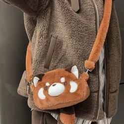 Cute Crossbody Plush Handbag Single Shoulder Purse Korean Stationery Pencil Cases Pencil Pouch Back To School School Supplies