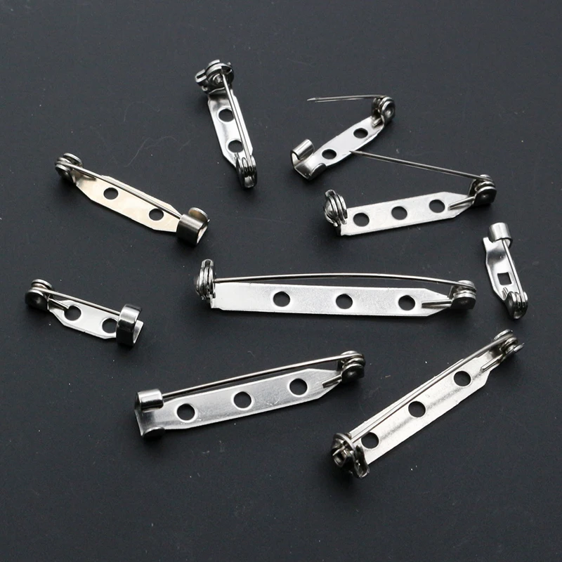 20 Stück 14 17 19 20 25 32 38 mm 316 Edelstahl Brosche Clip Pins Sicherheitsinstellungen leer für DIY Schmuckherstellung Zubehör