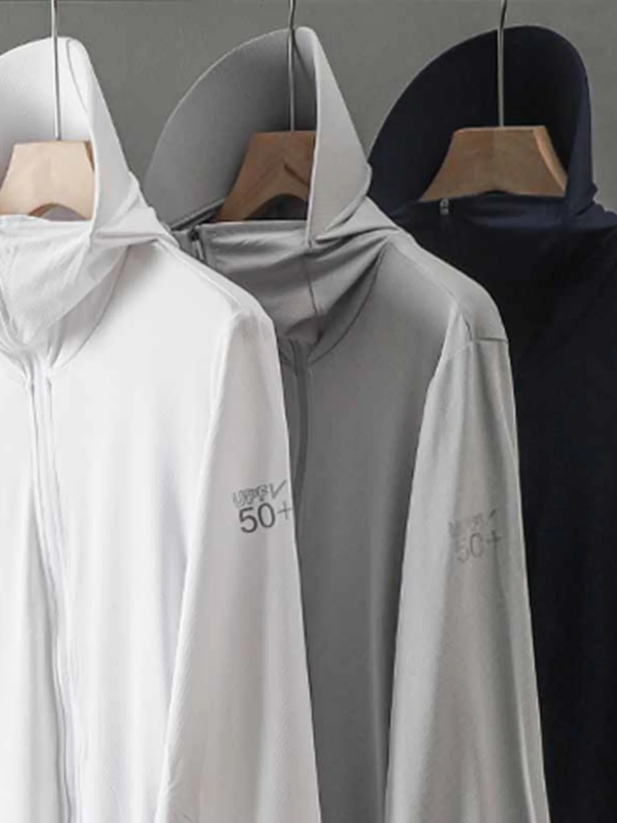 

Men's Ice Silk Ultra-Thin Breathable Summer Fiing Sun Protection irt Qui Dry Outdoor Sports Jaet Stand Fit Long Sl...