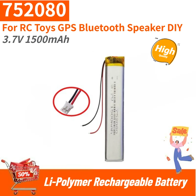 

752080 High Quality Battery 3.7V 1500mAh for RC Toys GPS Bluetooth Speaker DIY Brand New Replacement Battery