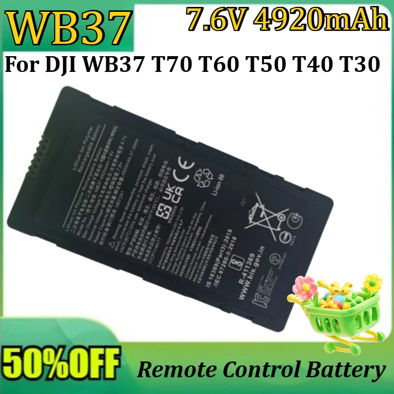 

New WB37 7.6V 4920mAh high quality Battery for DJI WB37 T70 T60 T50 T40 T30 Remote Control Battery