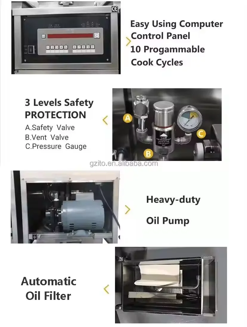 Commercial Stainless Steel Electric Chicken Standing Henny Penny Pressure Fryers view 3