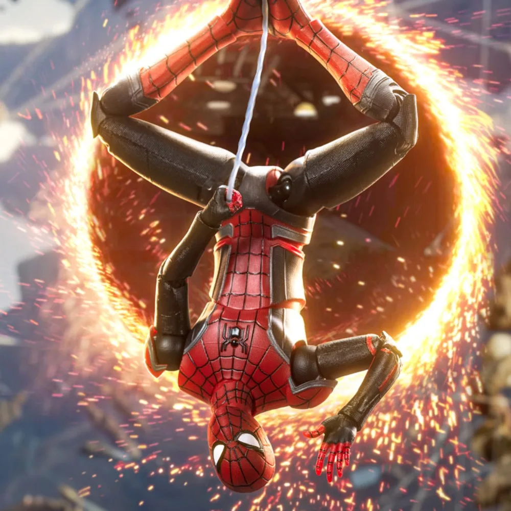 

ZD Toys, оригинальный черный костюм, фигурка Человека-паука, Тони Старк, меха, модель, подвижная коллекция аниме «Мстители», игрушки, подарки для мальчиков