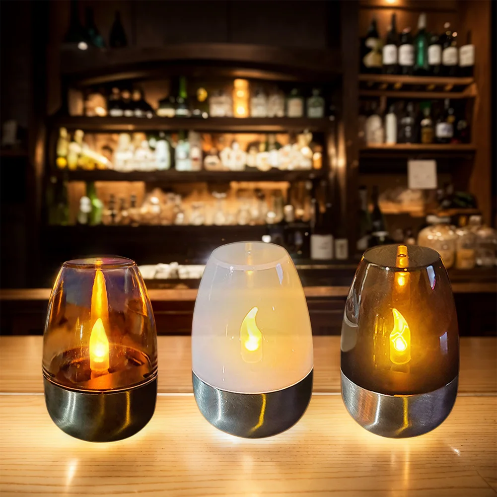 

Solar Powered Flashing Candle Lamp Stainless Steel LED Candle Light Auto On Candle Night Light for Birthday Party Decoration