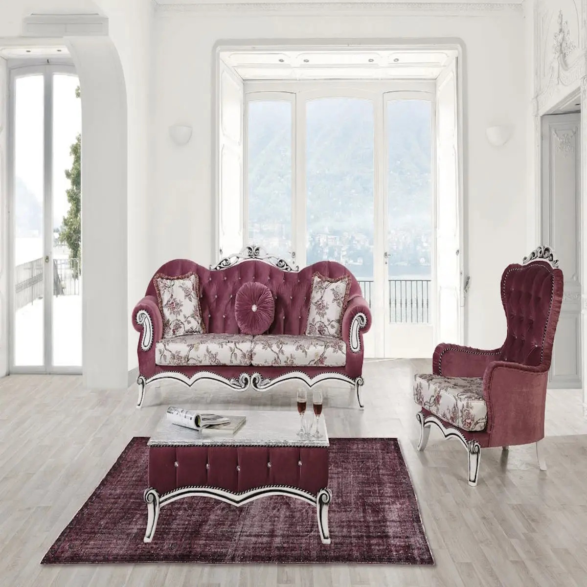 * Luxury Italian Style Modern Furniture Best Seller Wood Sofa Set for Living Room Villa Kitchen Workshop