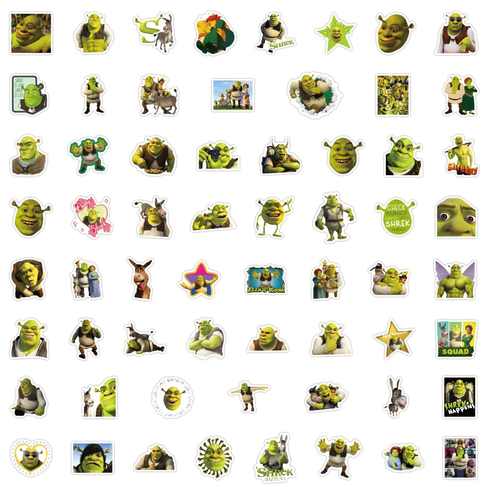 10/30/60/120pcs Fun Comedy Animation Shrek Stickers Cute Cartoon Kids Sticker Toy DIY Phone Suitcase Skateboard Graffiti Decals