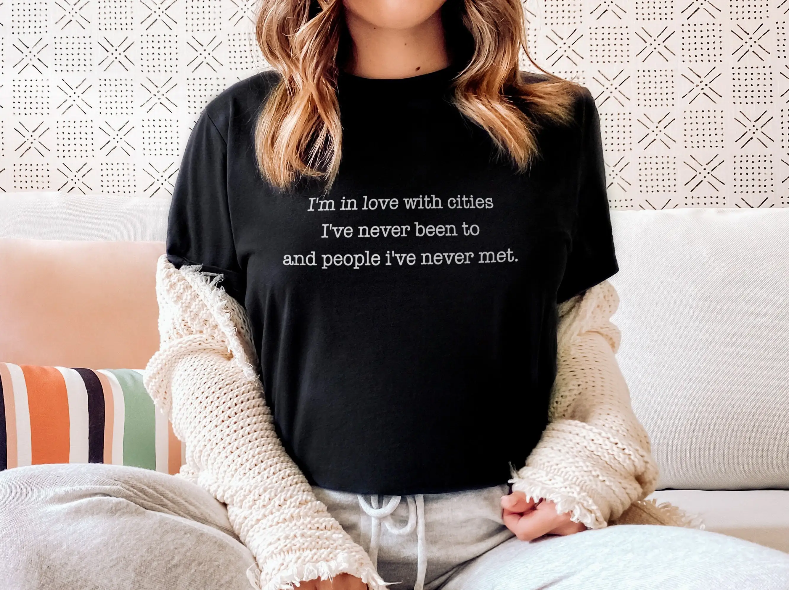 Beautiful Inspirational Womens T Shirt Black Crew Neck Poetic Slogan For Women