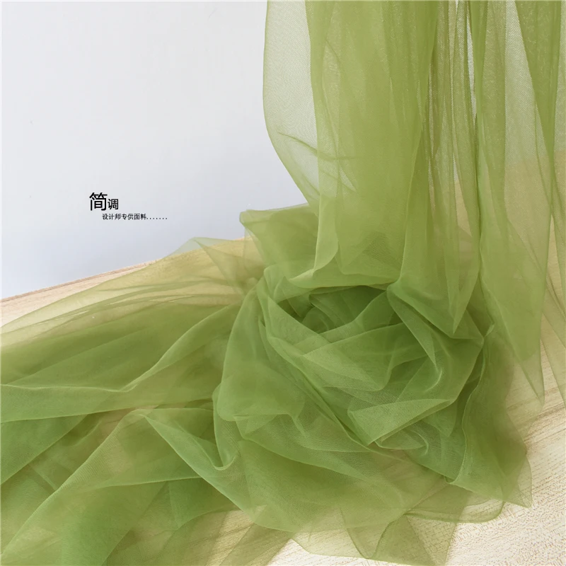 Green Series Mesh Fabric Soft Elegant Wedding Background Decoration Hanfu Wedding Dress Fabric Wholesale DIY Sewing Desigh Cloth