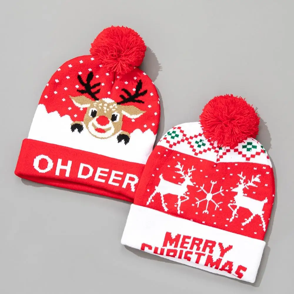 Gorro de Navidad para mujer, bufanda navideña tejida para fiesta de Navidad, gorro de ocio al aire libre, gorros de otoño e invierno, 2 uds.