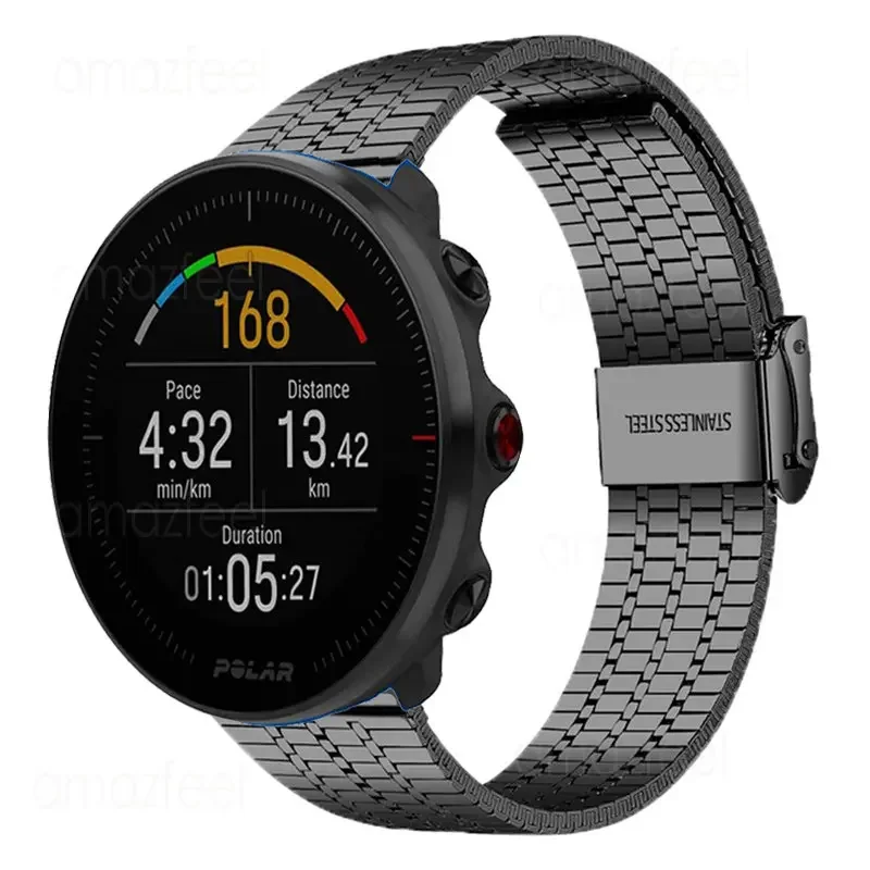 22 مللي متر الفولاذ المقاوم للصدأ حزام (استيك) ساعة القطبية إشعال 2 معصمه حزام معدني ل القطبية فانتاج M2 م سوار القطبية حصى X برو تيتان 20 مللي متر