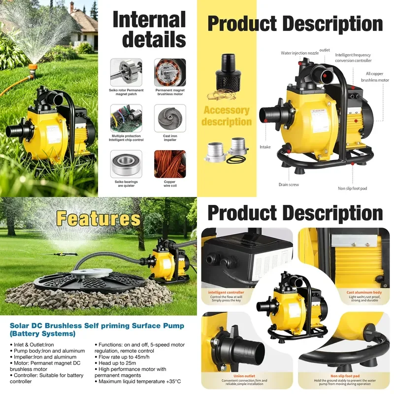 DC solar variable frequency pumps for irrigation and agriculture