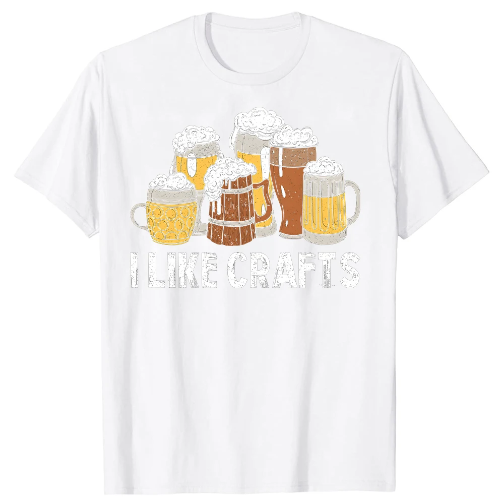 I Like Crafts Beer Vintage 100% Baumwolle Mode T-Shirts Herren Bedrucktes T-Shirt Locker Übergroß Streetwear Hip Hop Unisex T-Shirt – Detail 3