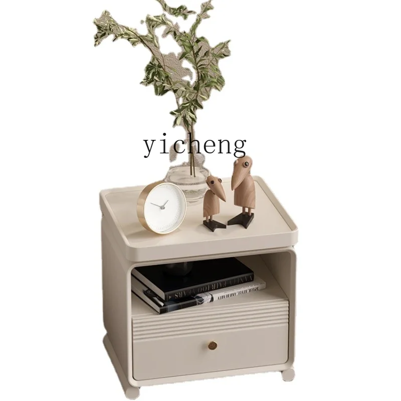 

YY Locker Bedside Cabinet Bedroom Storage Simple Small Apartment Bedside Solid Wooden Frame